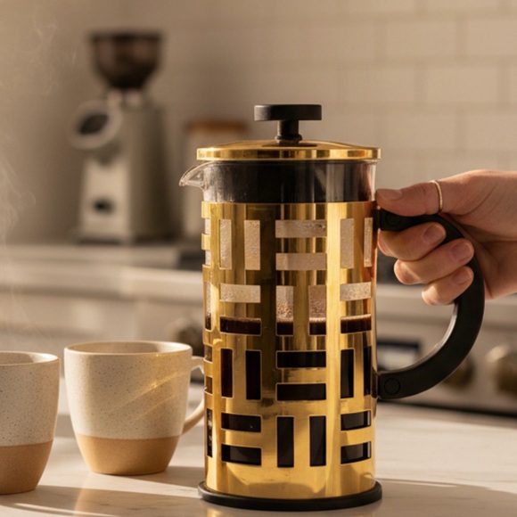 NEW Bodum French Press Eileen Coffee Maker 8 Cup *1.01/34fl.oz Gold Plated - Picture 2 of 5